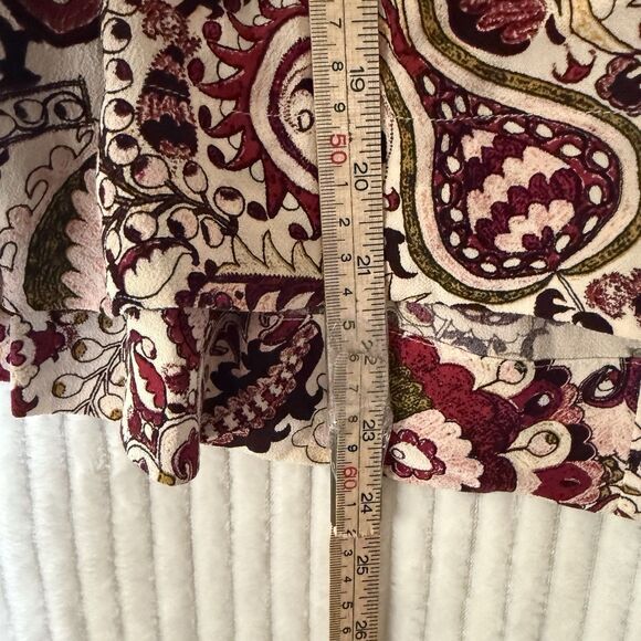 ba&sh Zarry Ecru Top Burgundy Multi Size 2 XS 100% Viscose - Picture 6 of 11